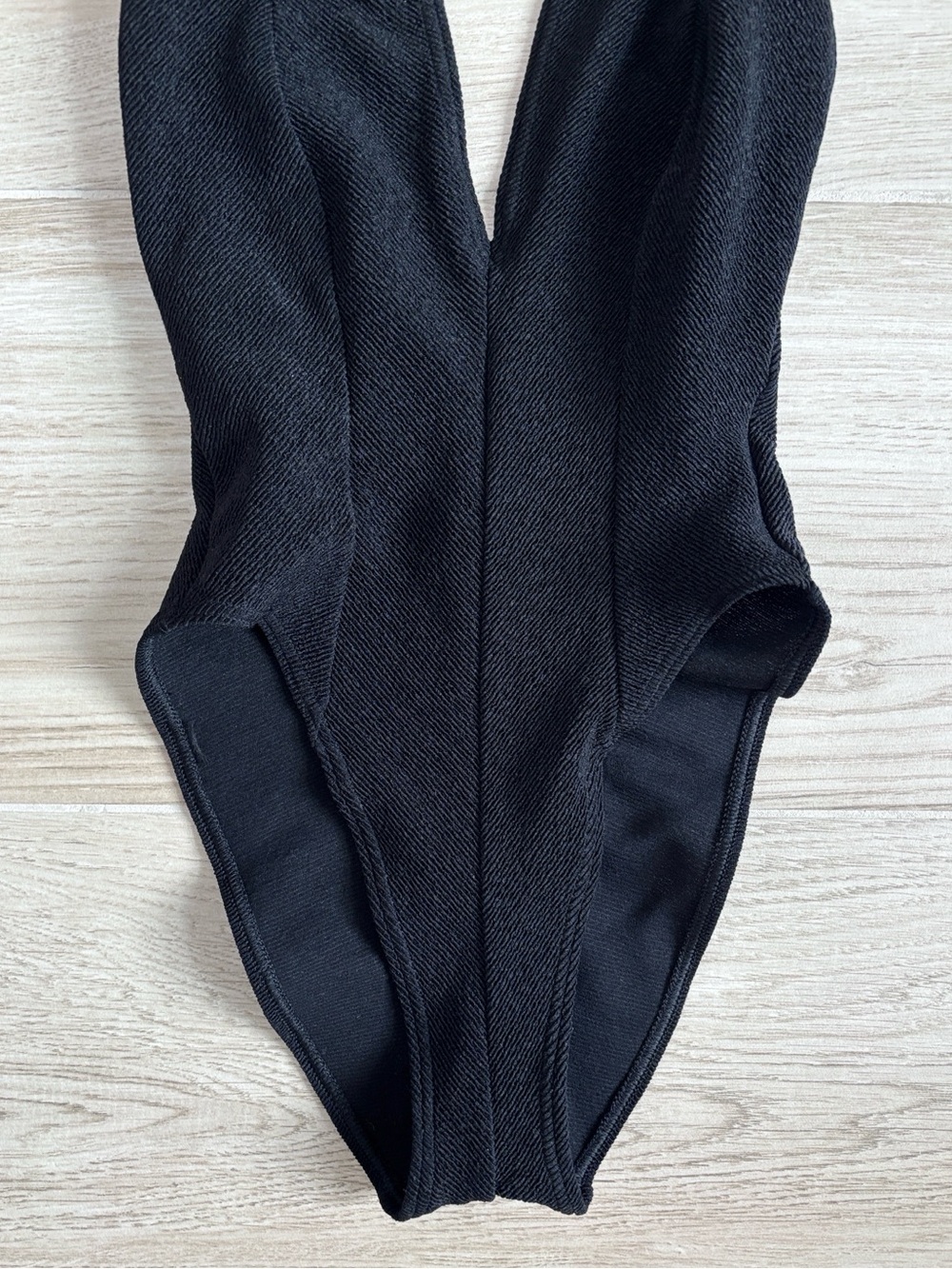 Vintage Slix Swimsuit Retro Chic One Piece Halter Black Women’s Size 8 Medium - Picture 3 of 7
